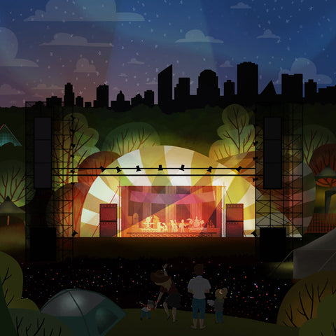 Edmonton Folk Music Festival - Mainstage - Art Print - Snow Alligator by Jason Blower