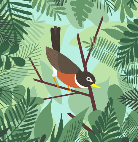 Robin - Art Print - Snow Alligator by Jason Blower