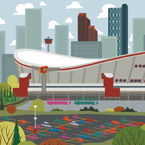 Calgary - Saddledome - Art Print - Snow Alligator by Jason Blower