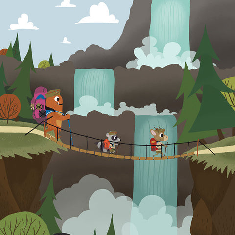 Scouts - Waterfall - Art Print - Snow Alligator by Jason Blower