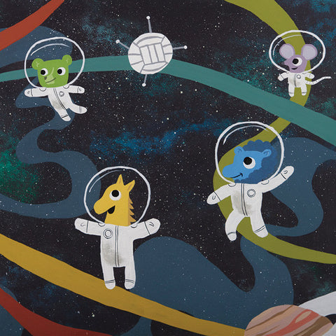 Space Explorers - Volleyball - Art Print - Snow Alligator by Jason Blower