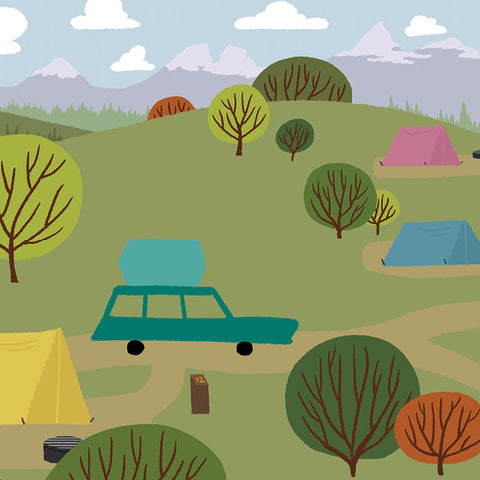 We're Going Camping - Campground - Art Print - Snow Alligator by Jason Blower