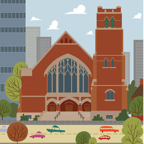 Edmonton - First Presbyterian Church - Art Print - Snow Alligator by Jason Blower