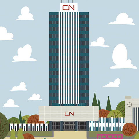 Edmonton - CN Tower - Art Print - Snow Alligator by Jason Blower
