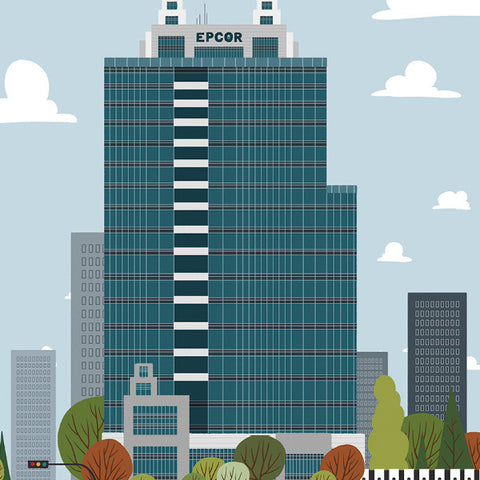 Edmonton - EPCOR Tower - Art Print - Snow Alligator by Jason Blower