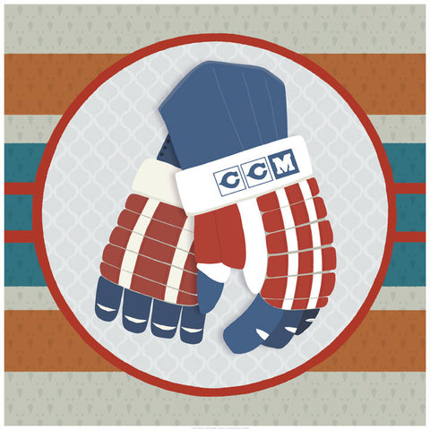 Hockey Gloves Print - Art Print - Snow Alligator by Jason Blower