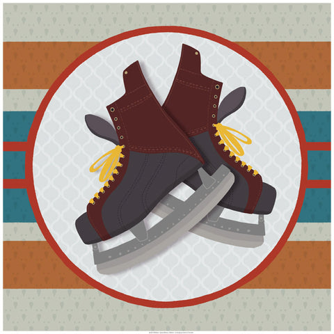 Hockey Skates Print - Art Print - Snow Alligator by Jason Blower