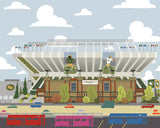 Edmonton - Commonwealth Stadium - Art Print - Snow Alligator by Jason Blower