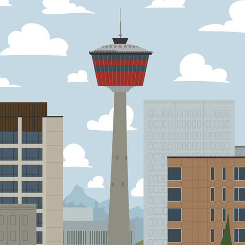 Calgary - Calgary Tower - Art Print - Snow Alligator by Jason Blower