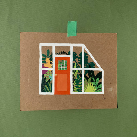 Mini Painting : Greenhouse backyard shed