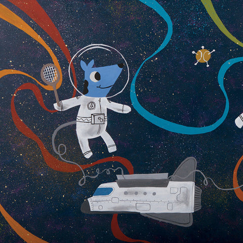 Space Explorers - Tennis - Art Print - Snow Alligator by Jason Blower