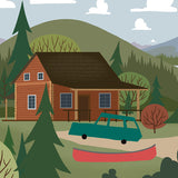 We're Going Canoeing - Cabin - Art Print - Snow Alligator by Jason Blower