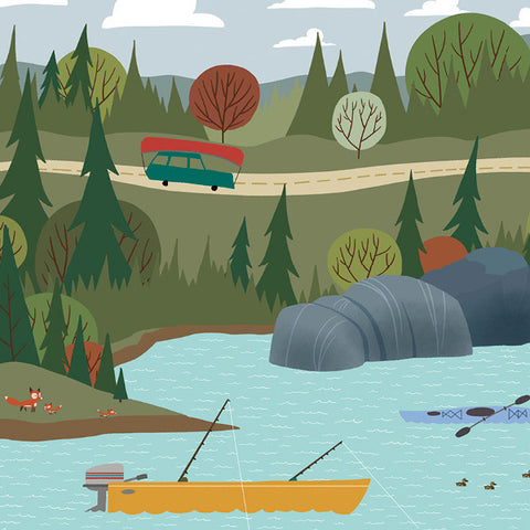 We're Going Canoeing - On the Road - Art Print - Snow Alligator by Jason Blower