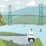 Vancouver - Lions Gate Bridge - Art Print - Snow Alligator by Jason Blower