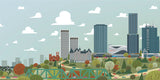 2017 Edmonton Skyline paper 2nd Edition - Art Print - Snow Alligator by Jason Blower