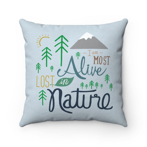 I am most alive Lost in Nature - Pillow - Home Decor - Snow Alligator by Jason Blower