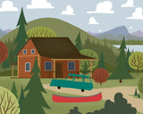 We're Going Canoeing - Cabin - Art Print - Snow Alligator by Jason Blower