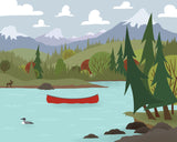 We're Going Canoeing - Lake Crossing - Art Print - Snow Alligator by Jason Blower