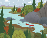 We're Going Canoeing - Creek - Art Print - Snow Alligator by Jason Blower