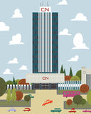 Edmonton - CN Tower - Art Print - Snow Alligator by Jason Blower
