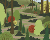 We're Going Biking - Trail Climb - Art Print - Snow Alligator by Jason Blower