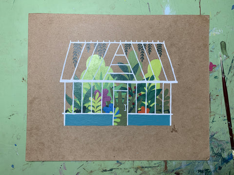 Mini Painting : Greenhouse blue